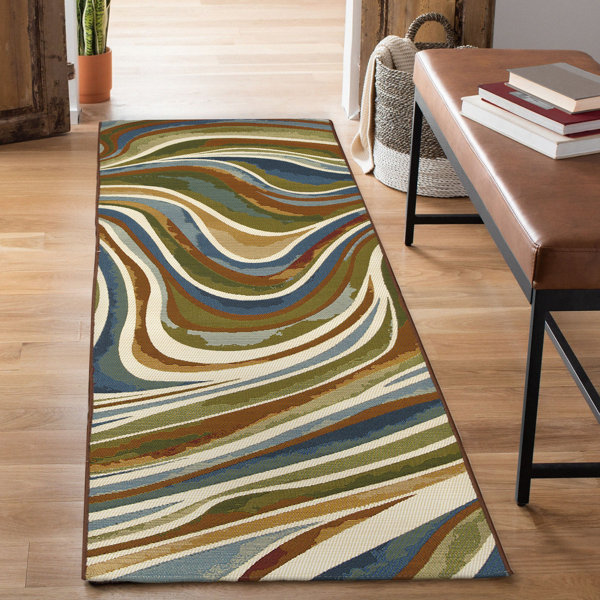 Wrought Studio Geordy Abstract MultiColor Indoor / Outdoor Area Rug Wayfair
